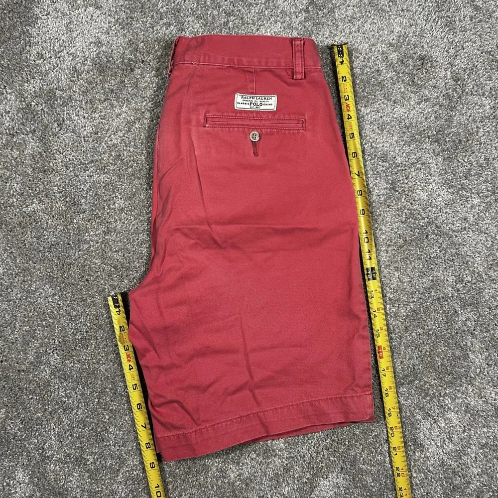 Polo Ralph Lauren Prospect Shorts Mens 32 Red Classic Polo Chino Cotton 9 Inseam